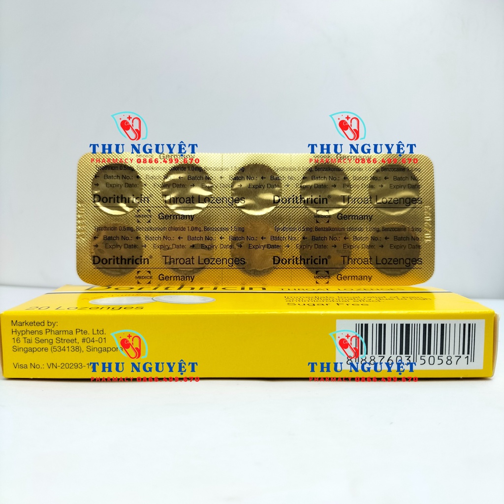 Viên ngậm Dorithricin Đức hộp 20 viên
