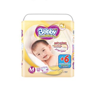Tã dán-quần cao cấp bobby extra soft dry size m64+6/ m60+4/ l52+2