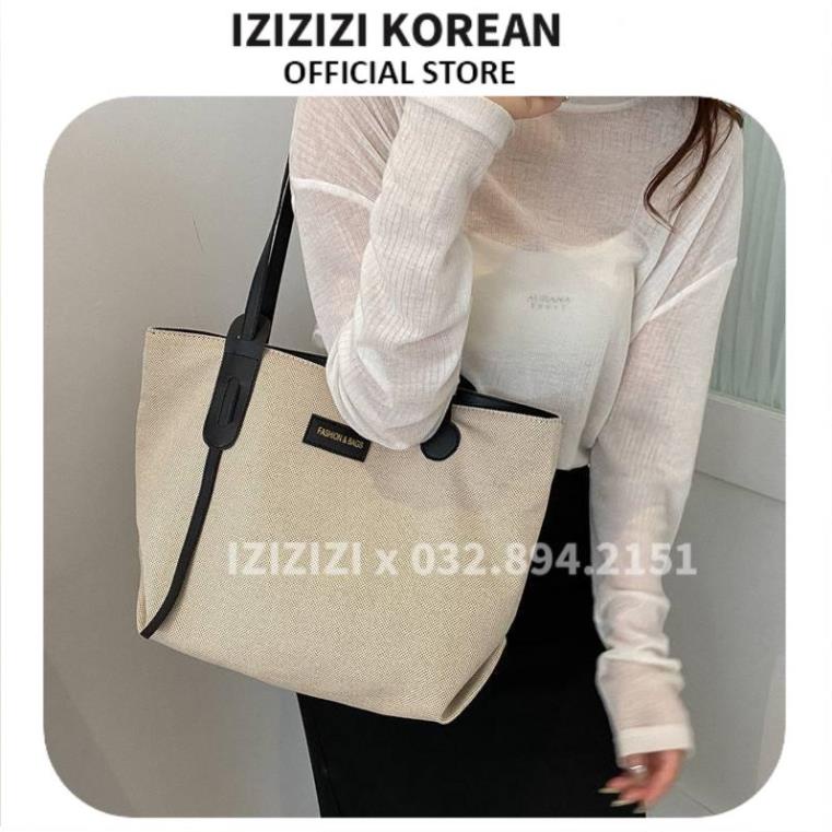 túi cầm tay chéo nữ sức chứa lớn túi tote đi chơi IZIZIZI IZ7784B