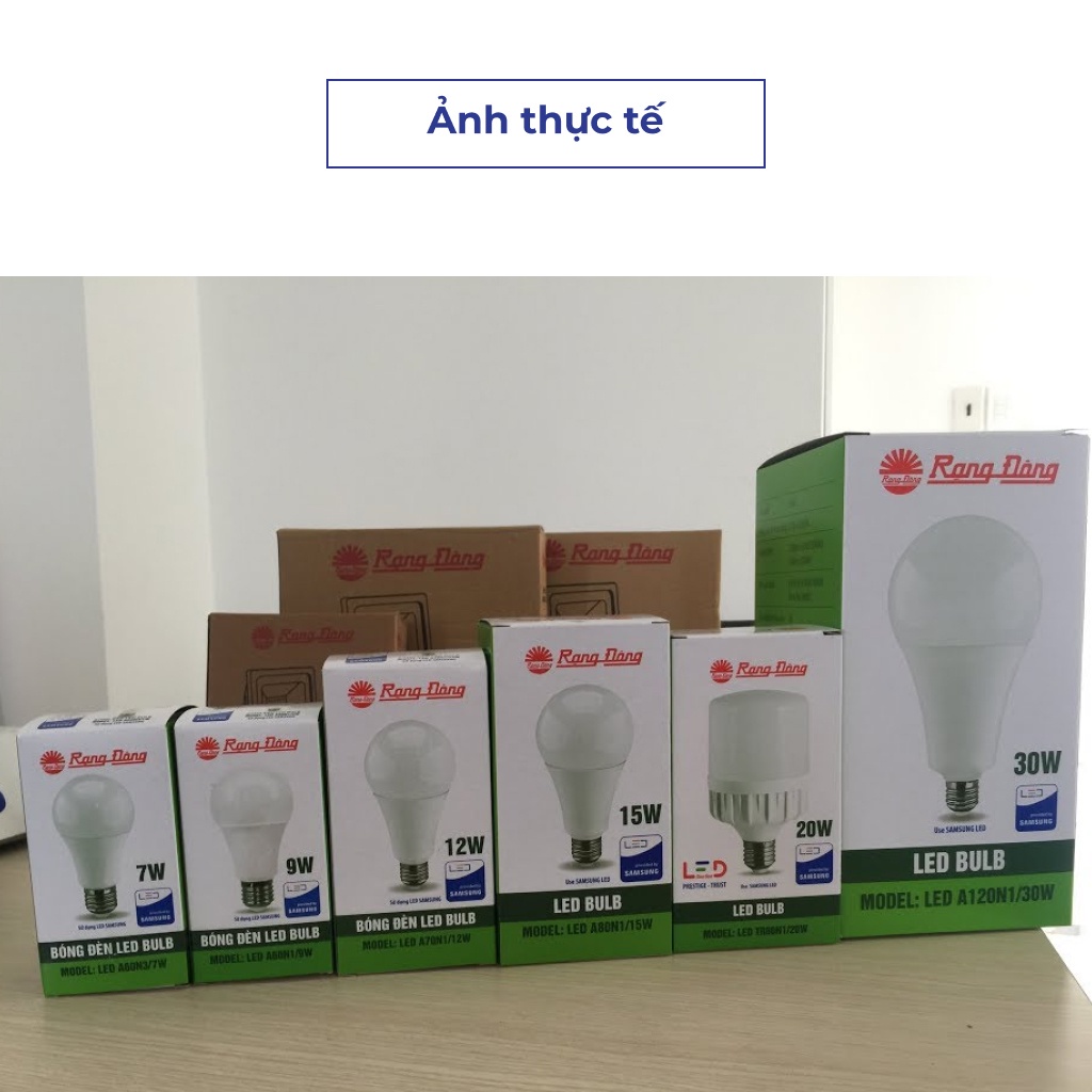 Bóng Đèn Rạng Đông 3W,5W,7W,9W,12W,15W,20W,30W, Led Bulb Tròn Sáng Vàng, Sáng Trắng Tiết Kiệm Điện Siêu Sáng, Đui E27