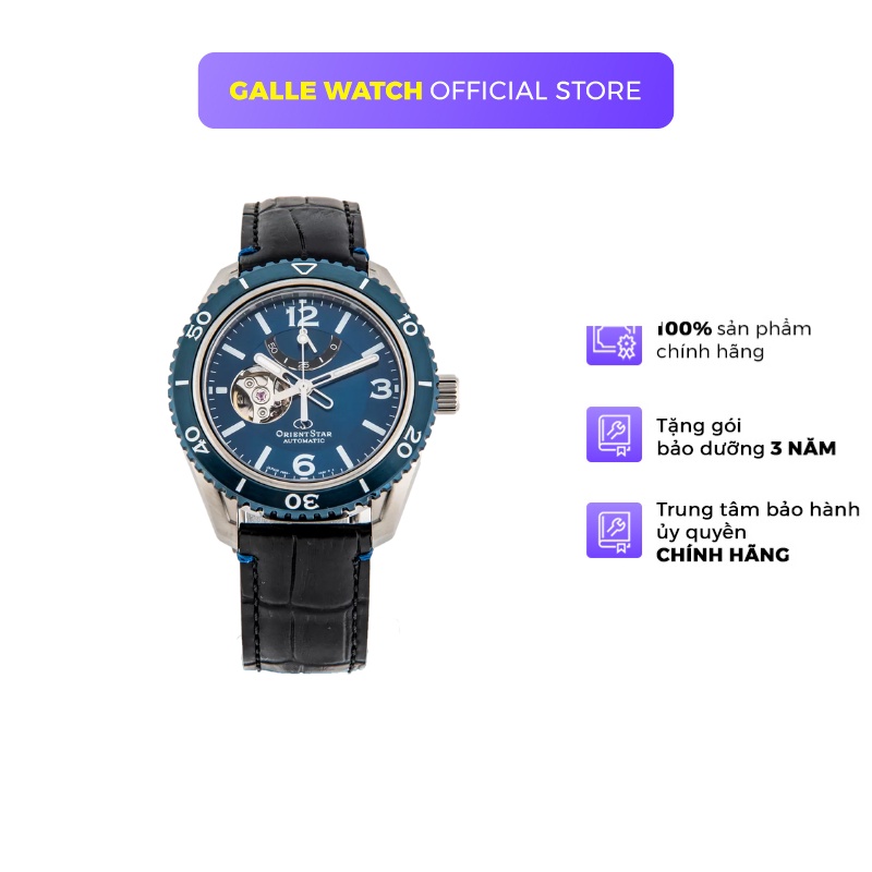 Đồng hồ cơ nam Orient Star Watch Sport RE-AT0108L00B thiết kế thể thao mặt kính Sapphire dây da đeo tay chính hãng