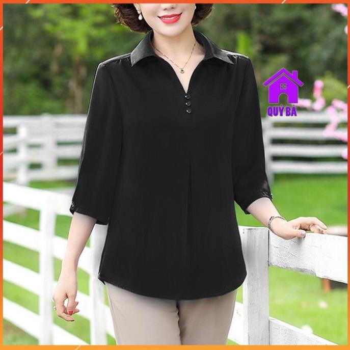 - Áo Trung Niên Nữ Cho Người Mập Dáng Suông Rộng Eo Giấu Bụng Cao Cấp Vải Lụa Tặng Mẹ U50 3A01 3A13