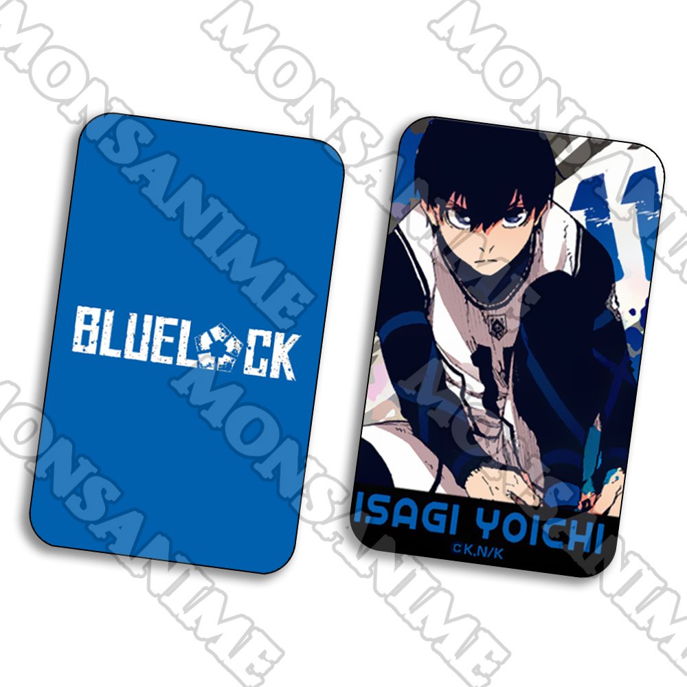 Ảnh card bo góc BLUE LOCK ver MỘT MÀU chibi manga thẻ bo viền 5*8cm sưu tầm xinh xắn