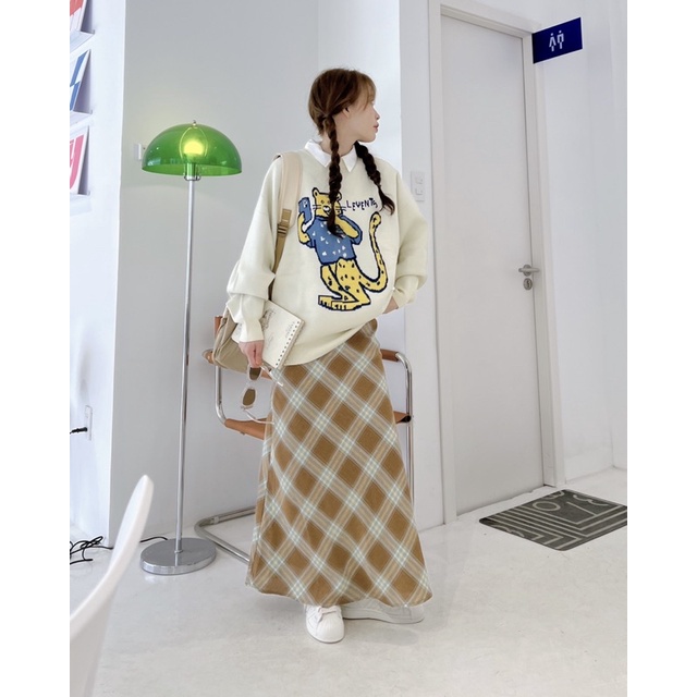 Ruly.studio - Chân váy caro form dài 2 lớp