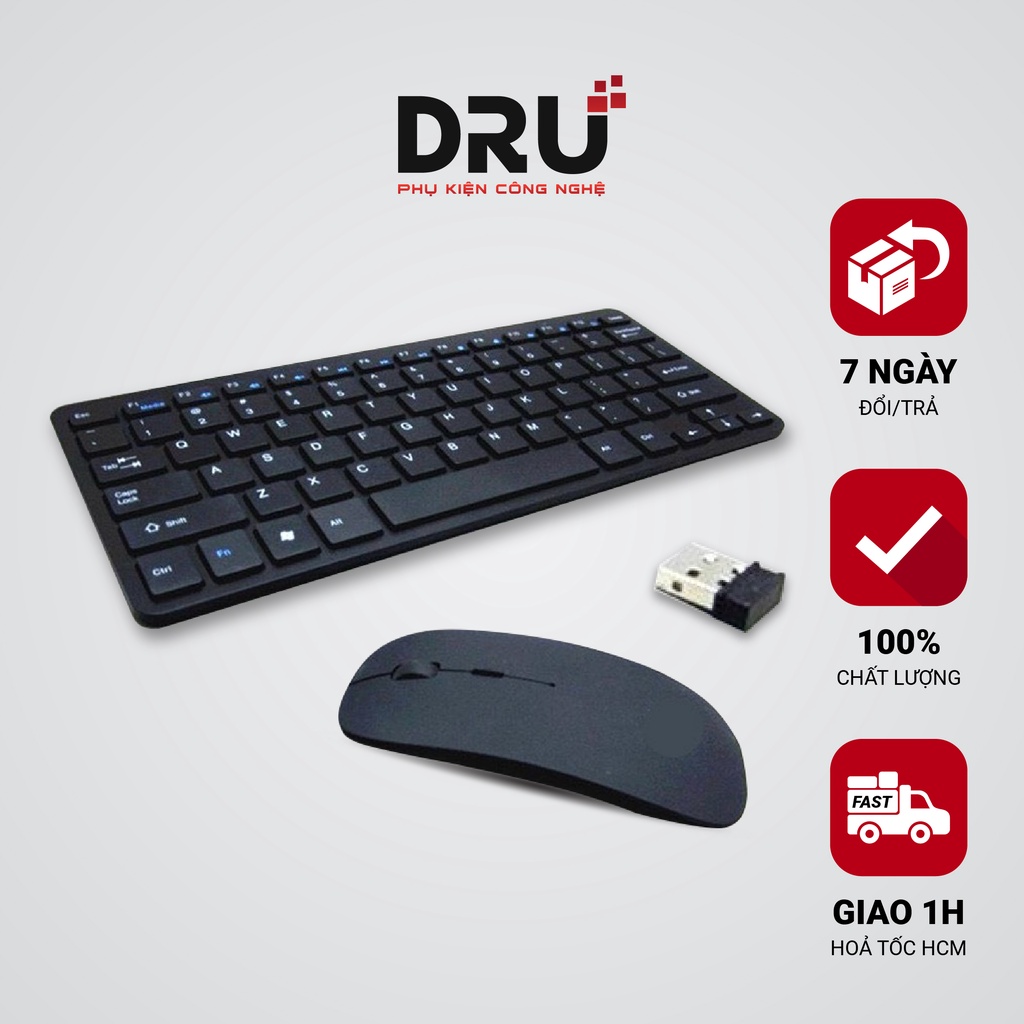 Bộ Bàn Phím Chuột không dây W28 mini Black