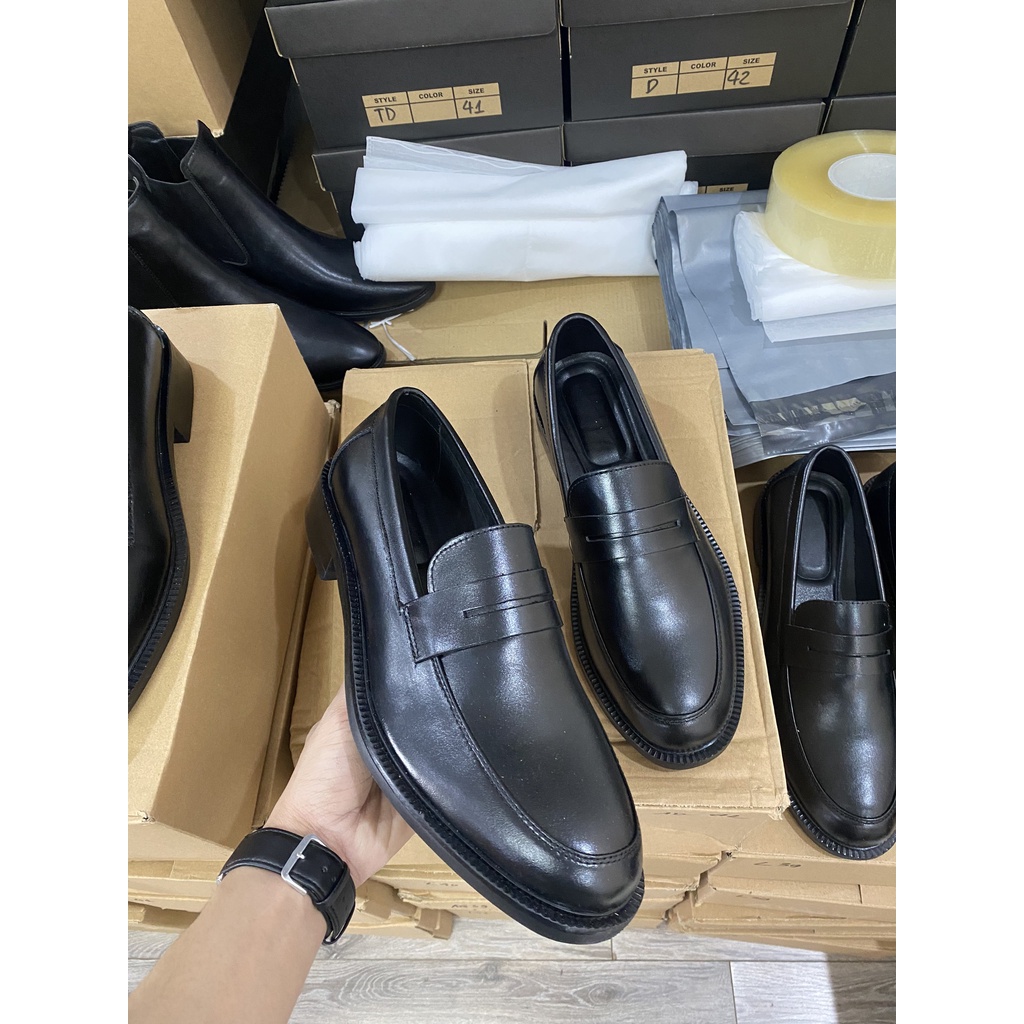 Giày Lười Penny Loafer 2023 Da Bò Nguyên Tấm Đế Gỗ - Giày Tây Công Sở - TDK Shoemaker