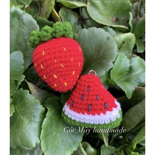 Móc khoá Dâu tây bằng len - Đồ Handmade