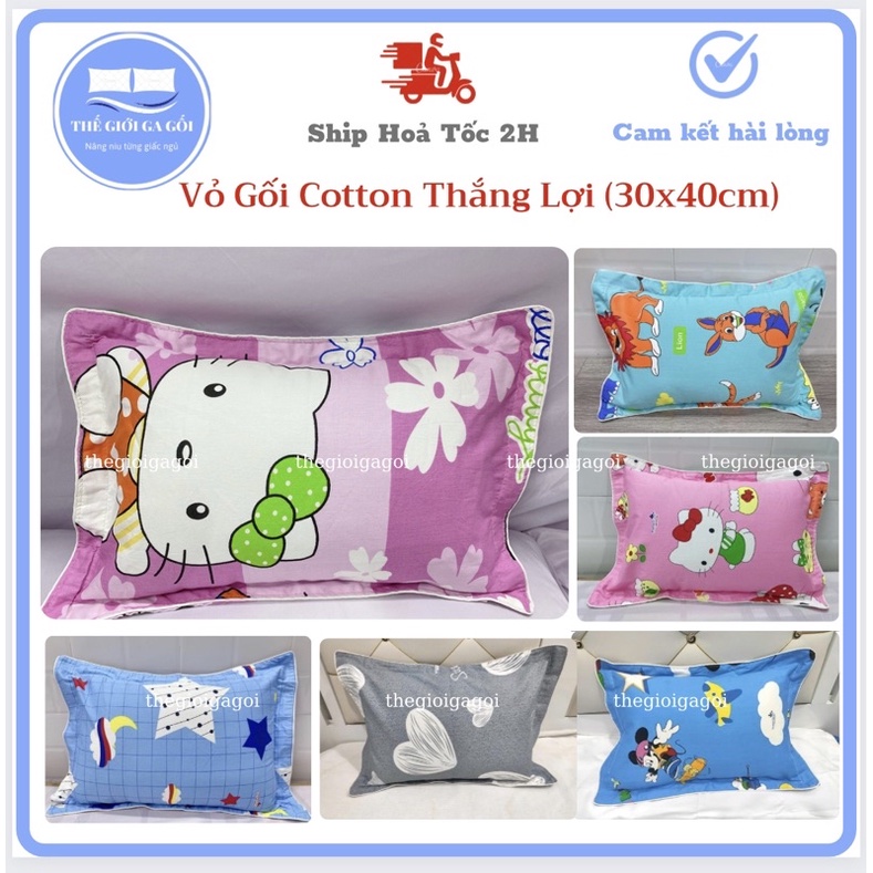 Vỏ Gối em bé 30 x 40cm Cotton Thắng Lợi 100%