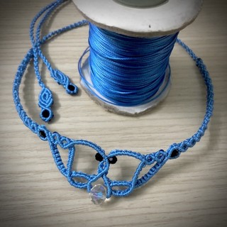 Vòng cổ macrame choker. Dây chuyền handmade phối pha lê