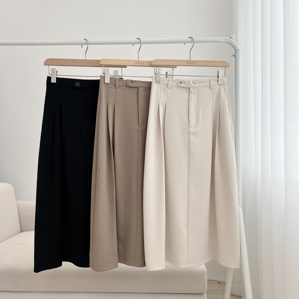 Chân Váy Xòe Nữ MINZ STORE Mã 2308, Thiết Kế Cúc Lệch