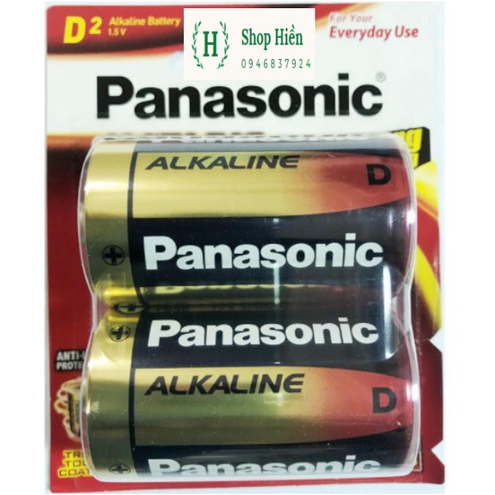 Combo 2 vỉ 4 pin đại D Panasonic Alkaline LR20T/2B