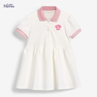 Váy Bé Gái Little Maven - Đầm Bé Gái - Váy Trắng Cotton siêu thấm mồ hôi - Hàng Chính Hãng Little Maven