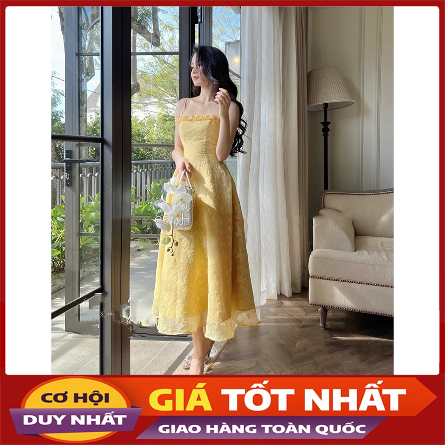 Đầm 2 Dây Ren Dáng Xòe Hoa Bèo Ngực Hàng Quảng Châu V3081 - Violet