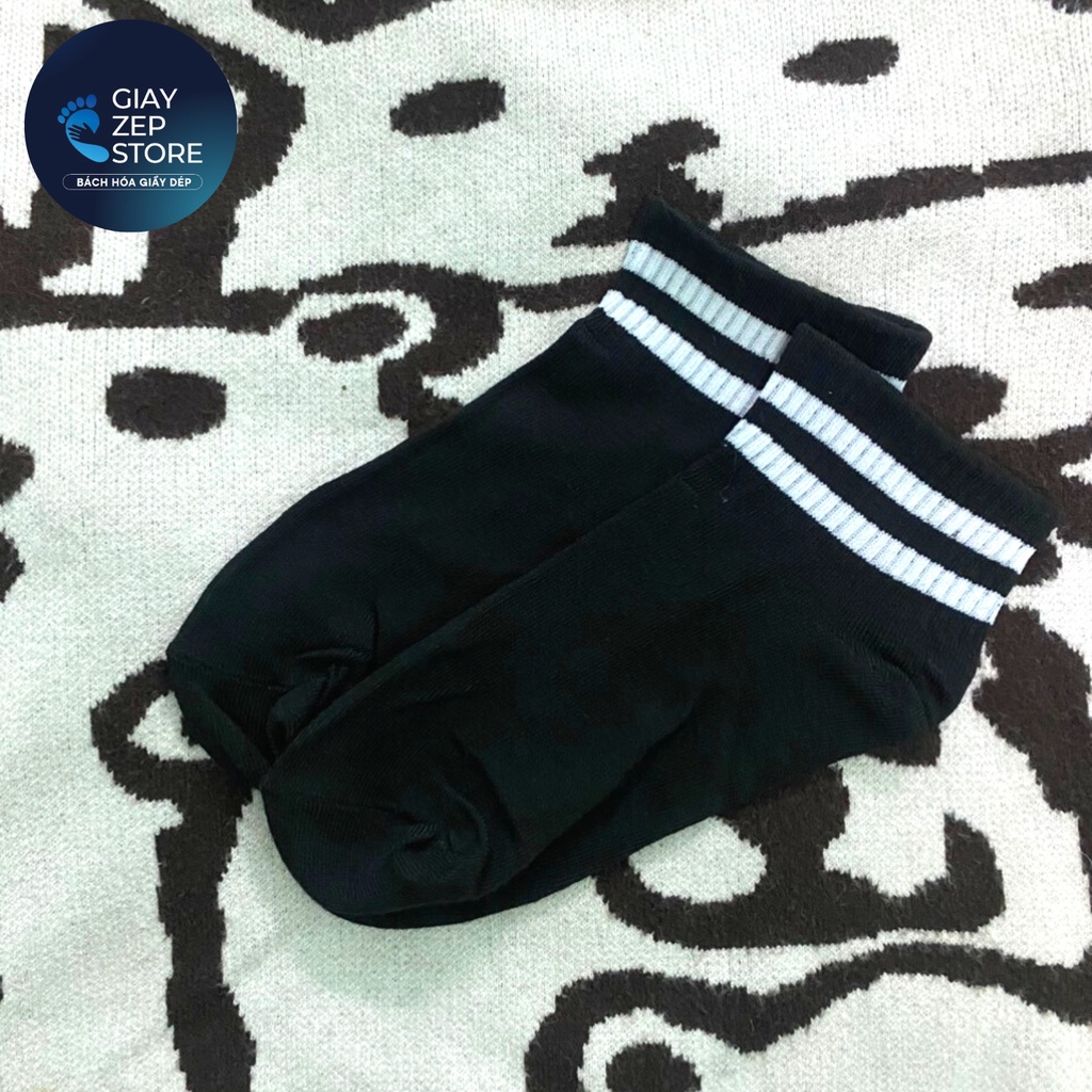 Tất Nam/Nữ Cổ Cao Kẻ Đen Trắng Trơn Kháng Khuẩn Co Giãn Tốt, Thoáng Khí, Không Hôi Chânn