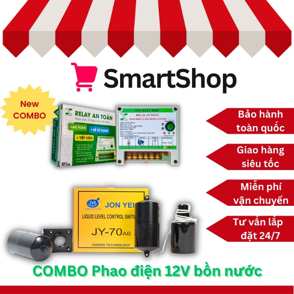 Rơ le an toàn 12v + phao điện JYE JY70AB | phao điện 12V téc nước, bồn nước Inox