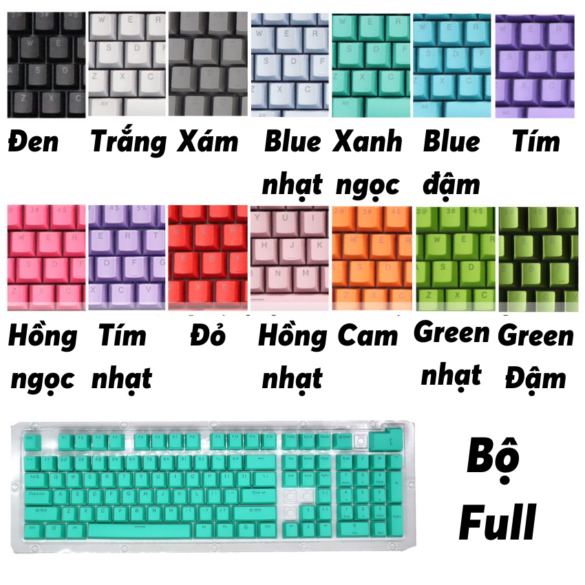 Bộ keycap xuyên led PBT cùng stem ABS, profile OEM, keycap double shoot giá rẻ, màu sắc đẹp, đa dạng, tự do chọn màu | BigBuy360 - bigbuy360.vn