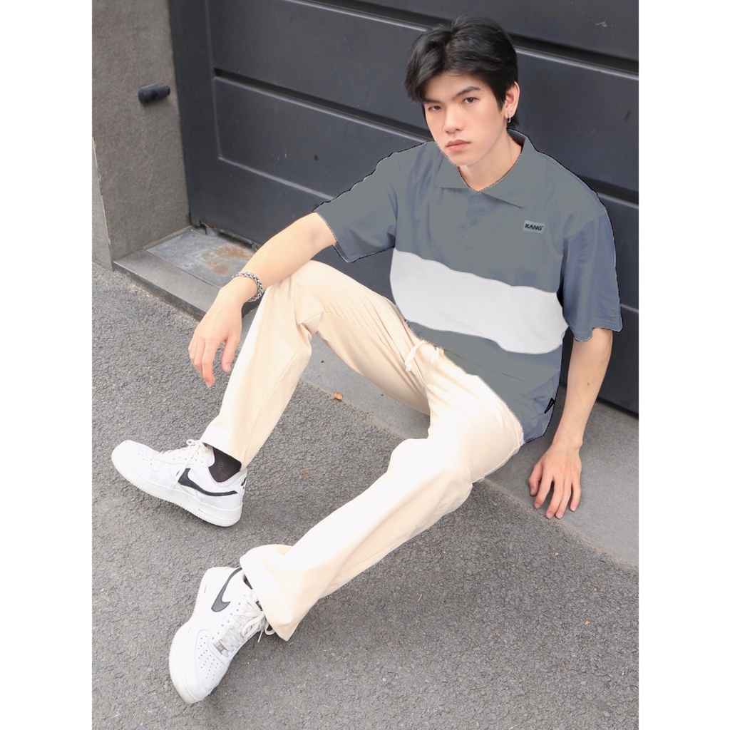 Áo Polo Đẹp OVERSIZE UNISEX Nam Nữ Áo Thun LOCABRAND Form Rộng Có Cổ Chất Cá Sấu Cao Cấp Xám Sọc Trắng Fanshion Hàn Quốc | BigBuy360 - bigbuy360.vn
