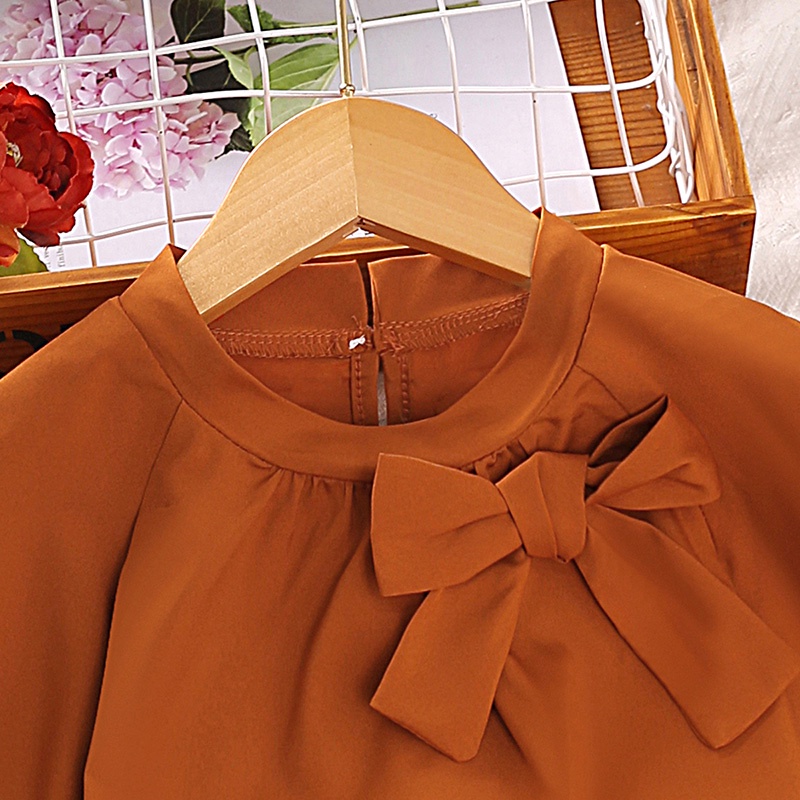 Set đồ mùa hè 2 món SIYYIS gồm áo thun màu cam + váy đen thời trang cho bé gái 8-12 tuổi