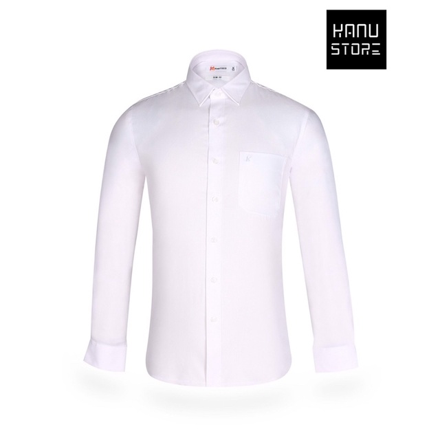 Áo sơ mi trắng tay dài Khatoco form Slimfit lai bầu - A1MD468S1