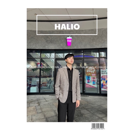 Áo Vest nam hoạ tiết răng sói, cổ bẻ ve, 2 khuy, dáng thoải mái, trẻ trung, lịch lãm - HALIOMAN