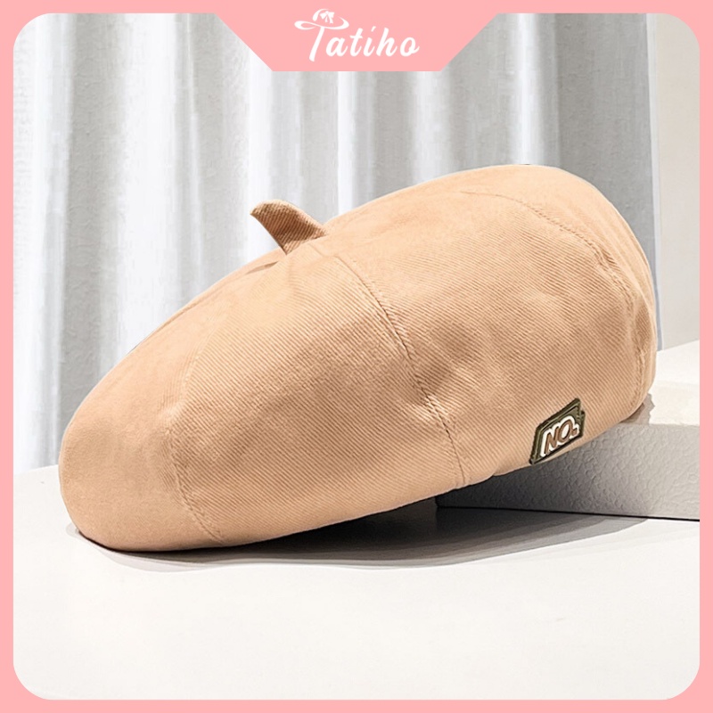 Nón nồi unisex nam nữ, mũ beret chất Cotton họa tiết trơn đen nâu be phong cách Hàn Quốc thời trang basic - mã NV063