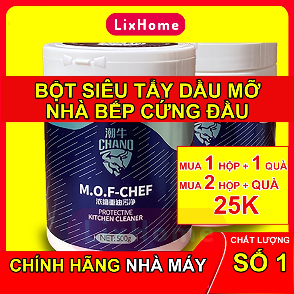 Bột tẩy rửa nhà bếp đa năng MOF Chef Chano 500g LIXHOME tẩy sạch vết dầu mỡ