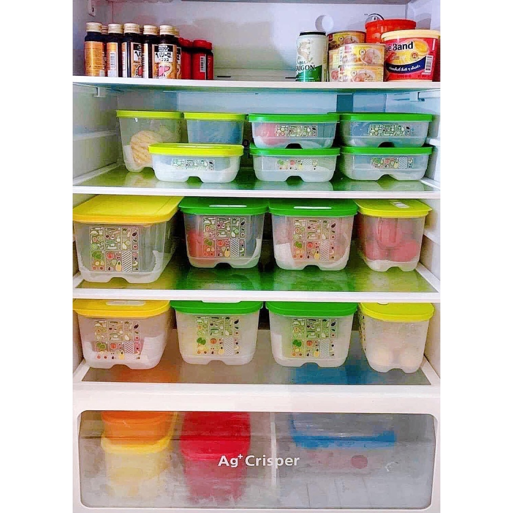 Bộ hộp trữ mát Tupperware Ventsmart thiết kế có nút hô hấp chất liệu nhựa nguyên sinh an toàn tiếp xúc thực phẩm 6 hộp