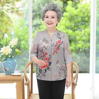 ÁO LỤA IN HOA TRUNG NIÊN