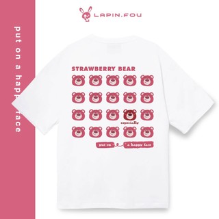 Áo Thun Unisex Nam Nữ Local Brand - Lapin.Fou Gấu Dâu Strawberry Bear