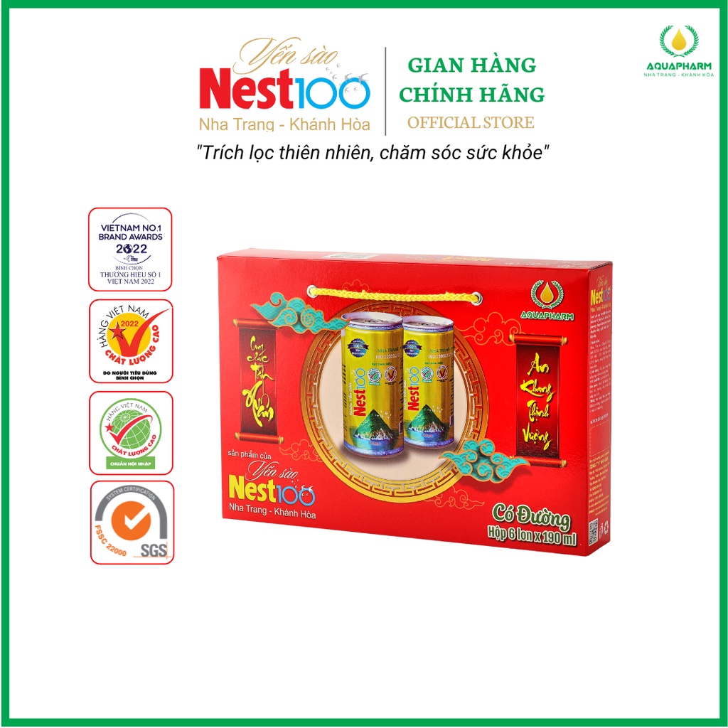 Nước yến sào có đường Nest100 - Aquapharm - Lon 190ml