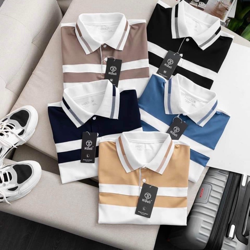 Áo thun nam phối ngang PARADO, áo polo nam thiết kế vải cá sấu cotton cao cấp ngắn tay cực sang trọng