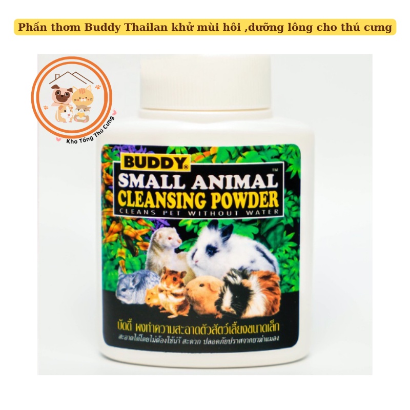 Phấn thơm Buddy Thailan khử mùi hôi ,dưỡng lông cho chuột Hamster, Thỏ, Bọ, Sóc Bay Úc, Sóc Bông,chồn,chinchilla hộp 50g