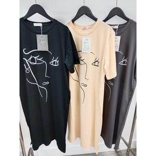 Váy suông cotton in hình