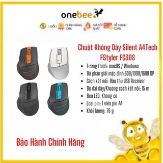 Chuột Không Dây A4Tech FStyler FG30S 2.4GHz 2000 DPI - Phiên Bản Nâng Cấp Chống Ồn