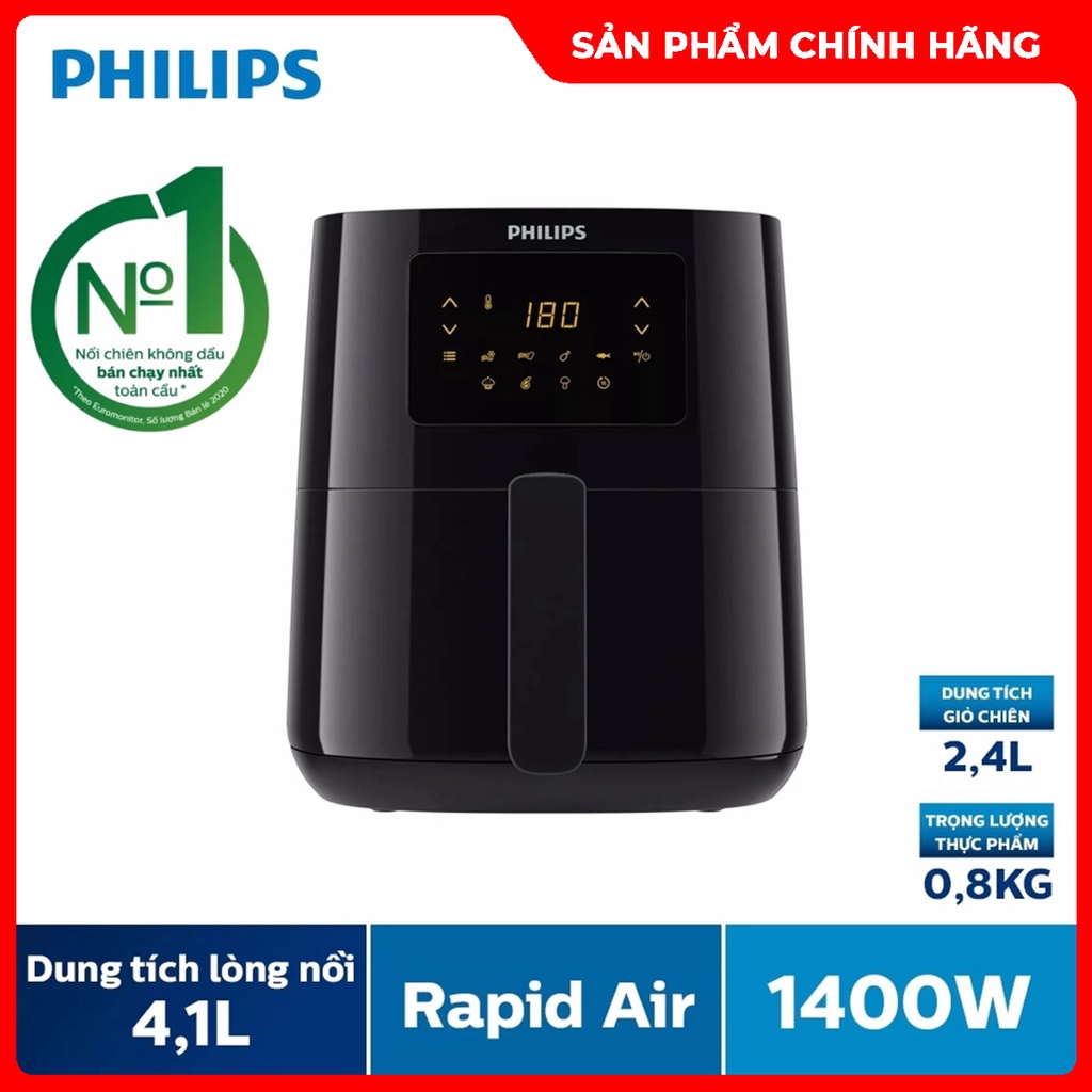 Nồi chiên không dầu điện tử Philips HD9252/90 (4.1 Lít) - Hàng chính hãng