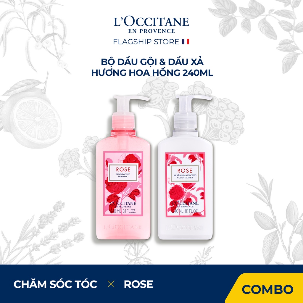 Dầu Gội - Dầu Xả Hương Hoa Hồng Rose 240ml L'Occitane