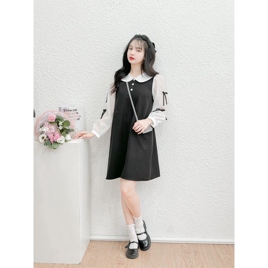 Váy kiểu nơ tay May Boutique Váy kiểu Alice May23#5 phối nơ tay VKZ23D_101.007