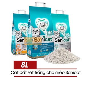 Cát vệ sinh cho mèo cao cấp sanicat 8l- 10l - khử khuẩn, khử mùi. vón cục tốt