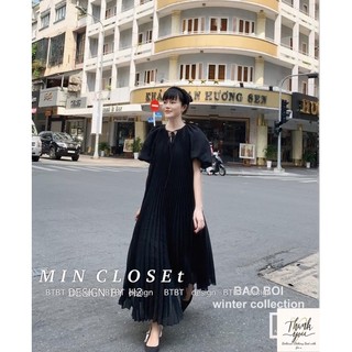 Váy maxi dập ly 4 màu