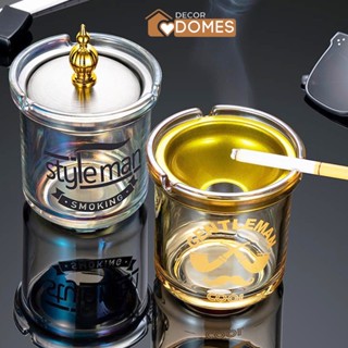 Gạt tàn thủy tinh có phễu chống khói, gạt có nắp giúp nhà cửa sạch sẽ sang trọng hiện đại