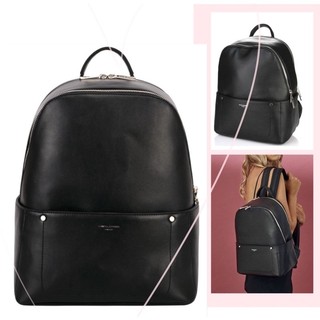 TNS - Balo form vuông chống shock laptop David Jonez backpack -da đen classic siêu đẹp