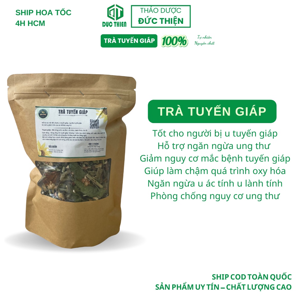 Trà Tuyến Giáp Đức Thiện - Ngăn Ngừa Sự Phát Triên U Tuyến Giáp - Teo Bướu Giáp - Hỗ Trợ Ung Thư Tăng Sức Đề Kháng 500gr