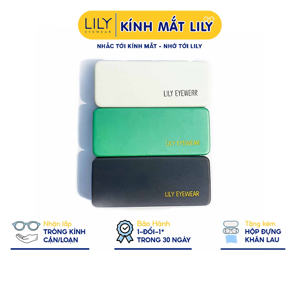 Hộp đựng kính cận cao cấp chất liệu da Lilyeyewear Màu Ngẫu Nhiên