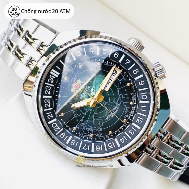 Đồng hồ nam Orient Watch Revival Wold Map RA-AA0E máy cơ automatic thể thao sport phiên bản limited dây thép chính hãng