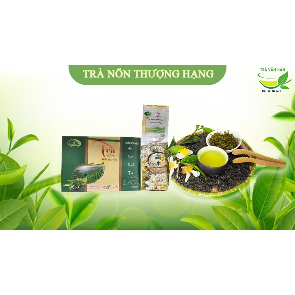 - Trà búp nõn thượng hạng nước xanh, ngọt đậm, vị chát dịu, ngọt hậu và sâu - gói 200g và 500g