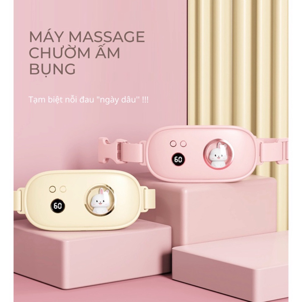 Máy Massage sưởi ấm Bụng Đai Đeo đỡ đau Bụng Kinh Nguyệt, sưởi ấm Tử Cung Cho con gái Đến Kì, món quà teen girls FERADO