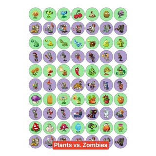 Sticker khen thưởng - mẫu Plants vs zombies
