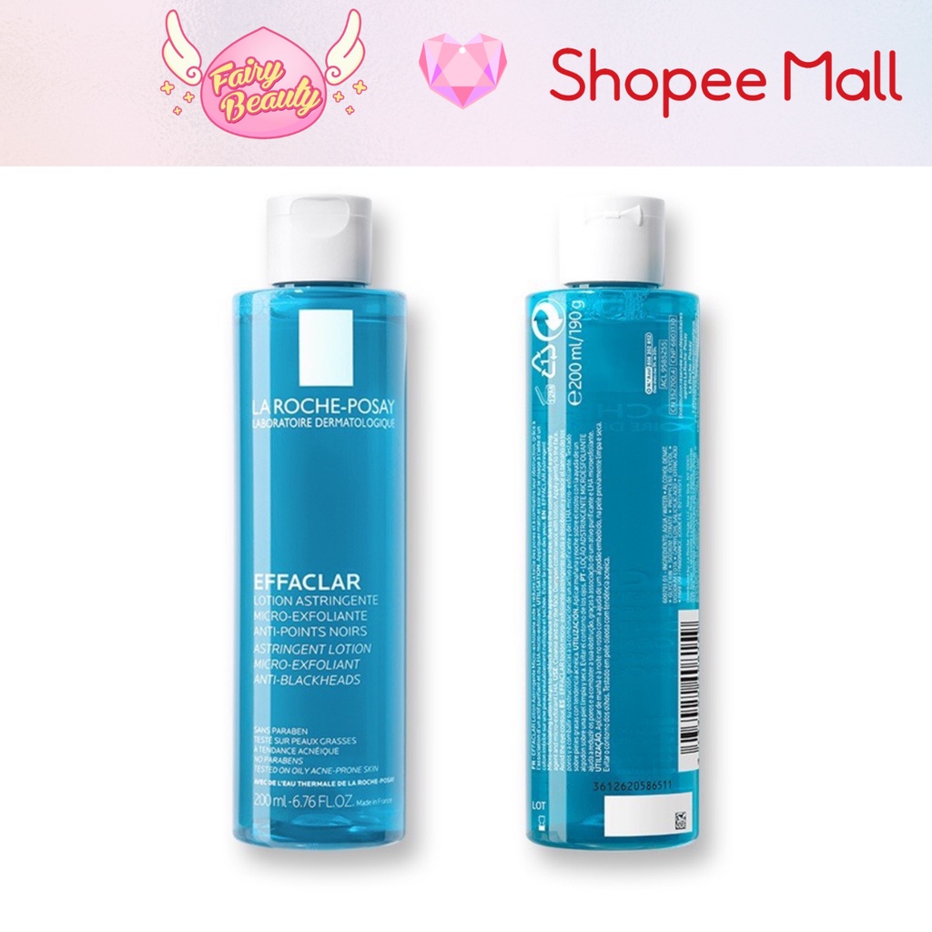 [LA ROCHE-POSAY] Toner Chứa BHA Cho Da Mụn Giúp Se Khít Lỗ Chân Lông & Kiểm Soát Dầu Effaclar Astringent Lotion 200/15ml