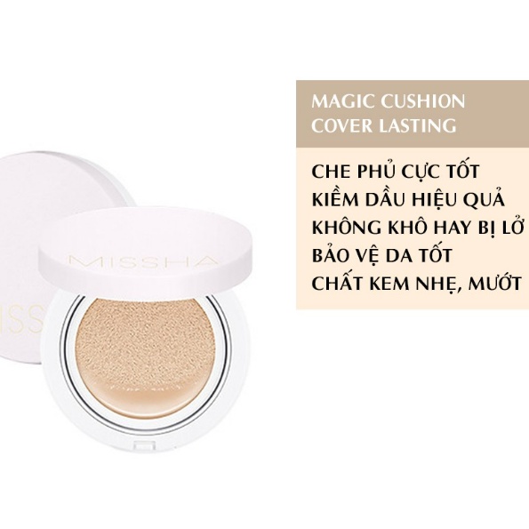 Phấn Nước Missha Magic Cushion Cover Lasting SPF50+ PA+++ 15g