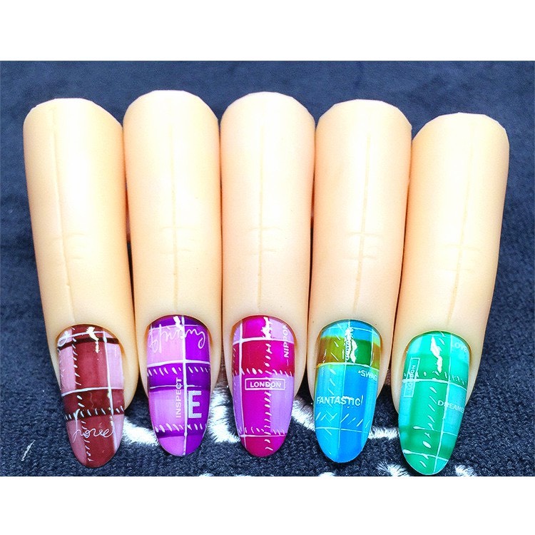 Ngón tay giả silicon - học nail, tập dũa form và vẽ - set 5 ngón